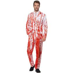 Monster & Griezel Kostuum | Doe Eens Wat Kalmer Aan Met De Ketchup Bloed | Man | Large | Halloween | Verkleedkleding